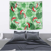 Lime Palaka Hawaii Aloha Tapestry Koi Pond Mix Monstera - Polynesian Pride