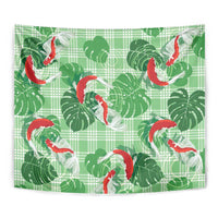 Lime Palaka Hawaii Aloha Tapestry Koi Pond Mix Monstera - Polynesian Pride