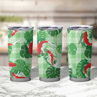 Lime Palaka Hawaii Aloha Tumbler Cup Koi Pond Mix Monstera - Polynesian Pride
