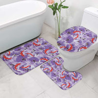 Lavender Palaka Hawaii Aloha Bathroom Set Koi Pond Mix Orchids - Polynesian Pride
