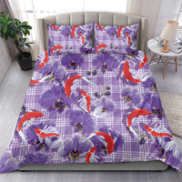 Lavender Palaka Hawaii Aloha Bedding Set Koi Pond Mix Orchids - Polynesian Pride