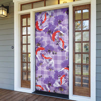 Lavender Palaka Hawaii Aloha Door Cover Koi Pond Mix Orchids - Polynesian Pride
