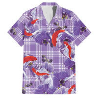 Lavender Palaka Hawaii Aloha Family Matching Summer Maxi Dress and Hawaiian Shirt Koi Pond Mix Orchids - Polynesian Pride