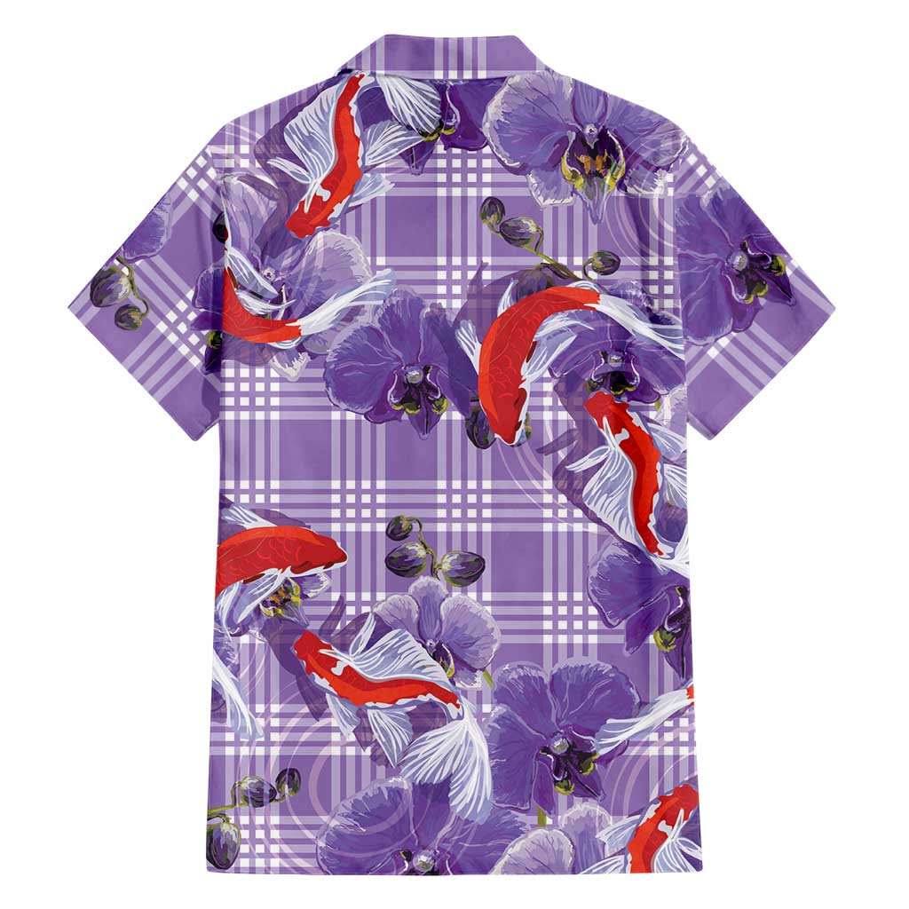 Lavender Palaka Hawaii Aloha Family Matching Summer Maxi Dress and Hawaiian Shirt Koi Pond Mix Orchids - Polynesian Pride