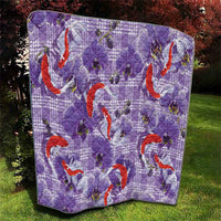 Lavender Palaka Hawaii Aloha Quilt Koi Pond Mix Orchids - Polynesian Pride