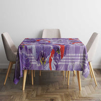 Lavender Palaka Hawaii Aloha Tablecloth Koi Pond Mix Orchids - Polynesian Pride