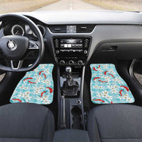 Turquoise Palaka Hawaii Aloha Car Mats Koi Pond Mix Plumeria - Polynesian Pride