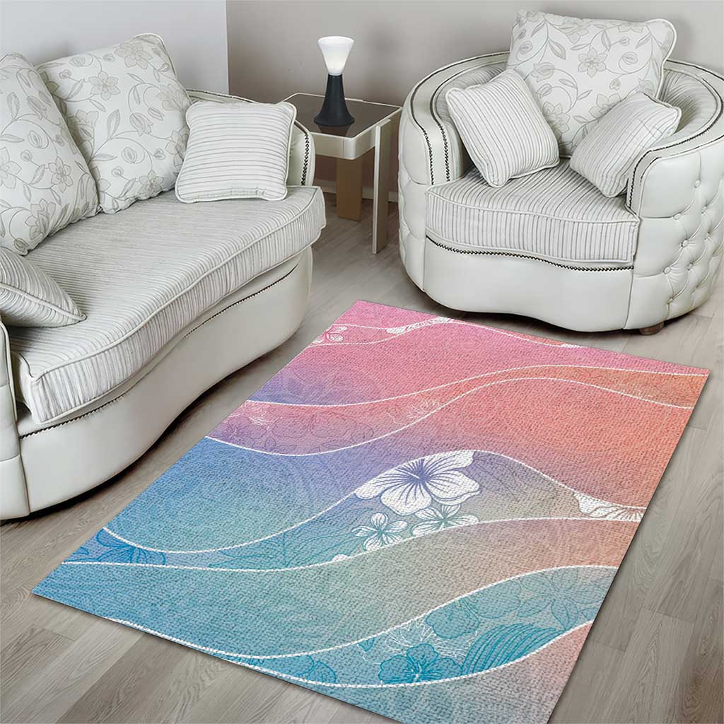 Aloha Hawaii Floral Tapa Area Rug Patchwork Pastel Candy LT7 - Polynesian Pride