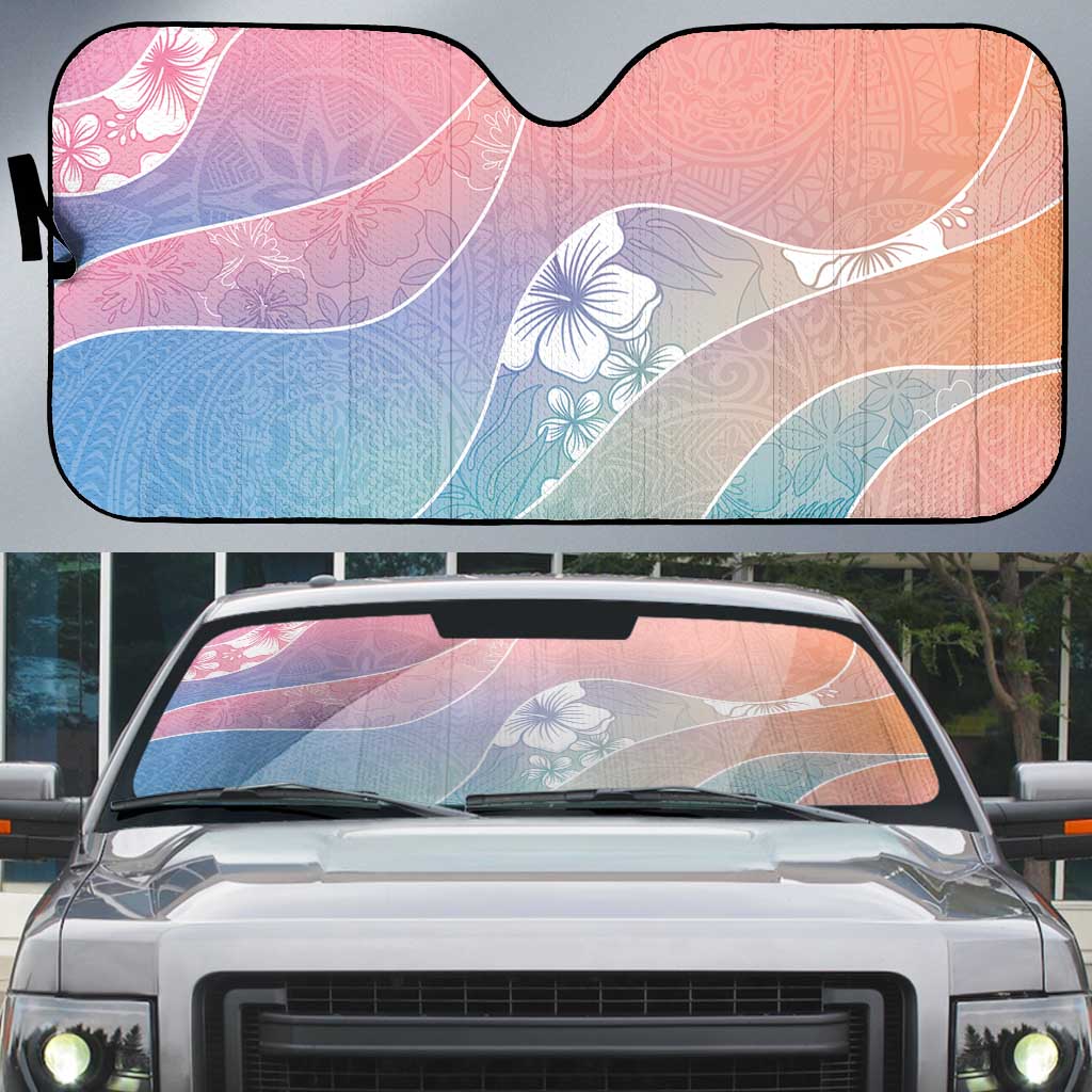 Aloha Hawaii Floral Tapa Auto Sun Shade Patchwork Pastel Candy LT7 Pastel - Polynesian Pride