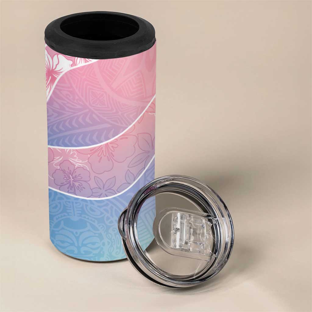 Aloha Hawaii Floral Tapa 4 in 1 Can Cooler Tumbler Patchwork Pastel Candy LT7 - Polynesian Pride