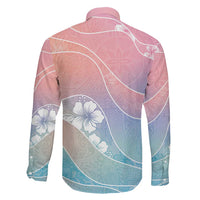 Aloha Hawaii Floral Tapa Family Matching Long Sleeve Bodycon Dress and Hawaiian Shirt Patchwork Pastel Candy - Polynesian Pride