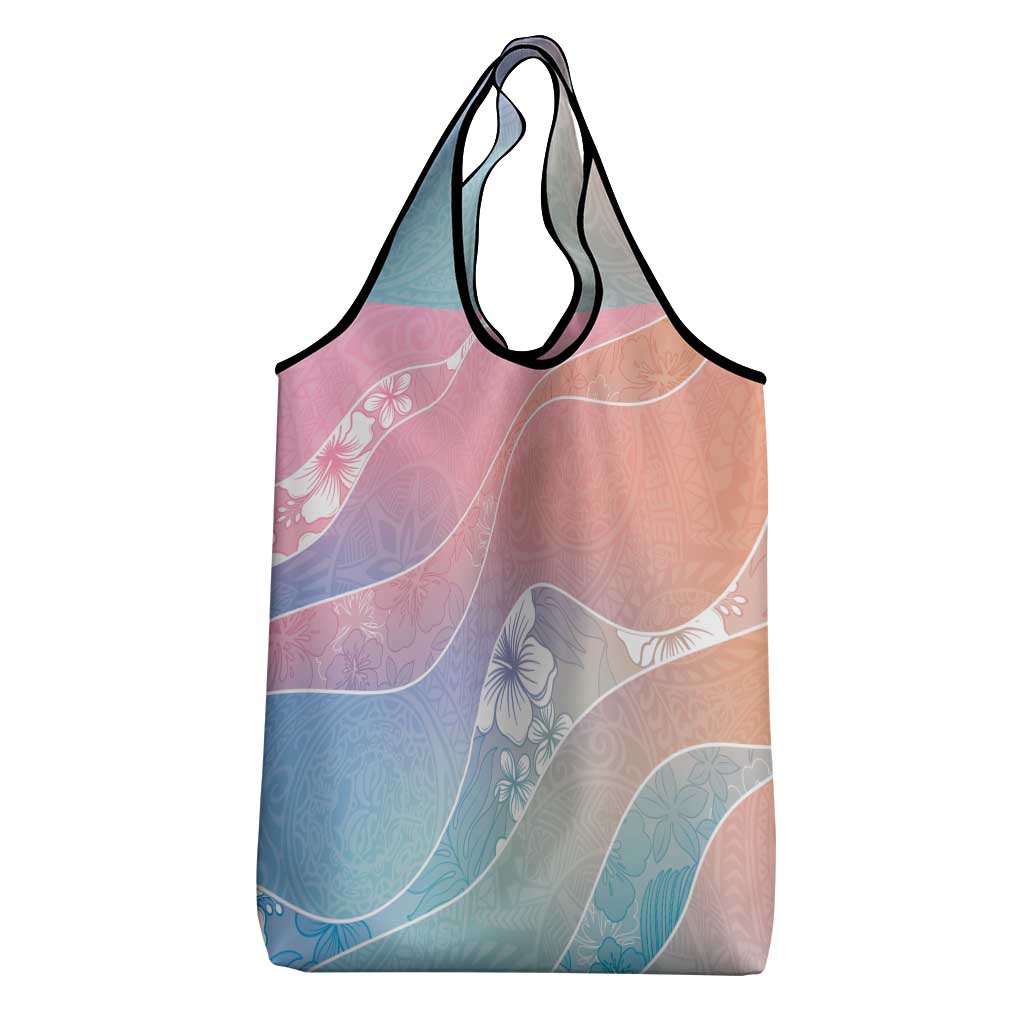 Aloha Hawaii Floral Tapa Grocery Bag Patchwork Pastel Candy LT7 - Polynesian Pride