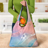 Aloha Hawaii Floral Tapa Grocery Bag Patchwork Pastel Candy LT7 - Polynesian Pride