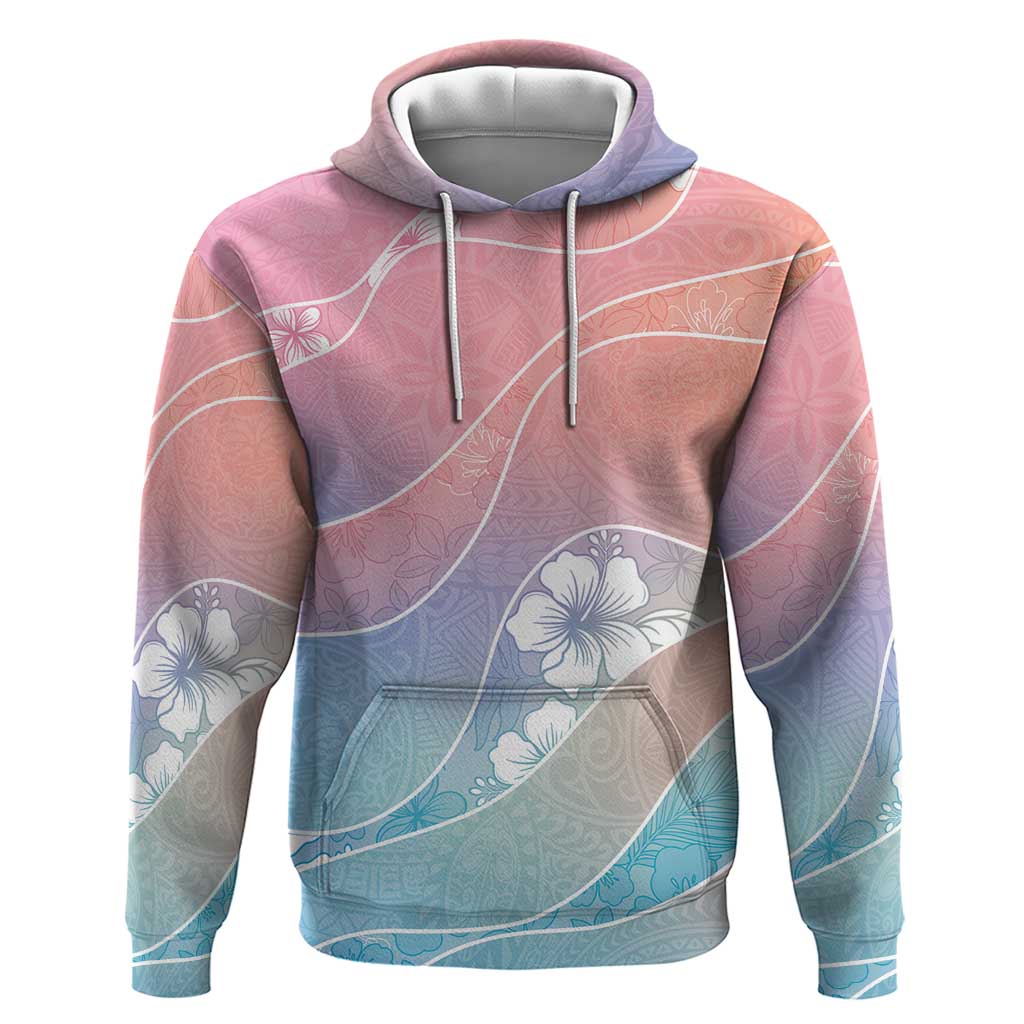 Aloha Hawaii Floral Tapa Hoodie Patchwork Pastel Candy - Polynesian Pride
