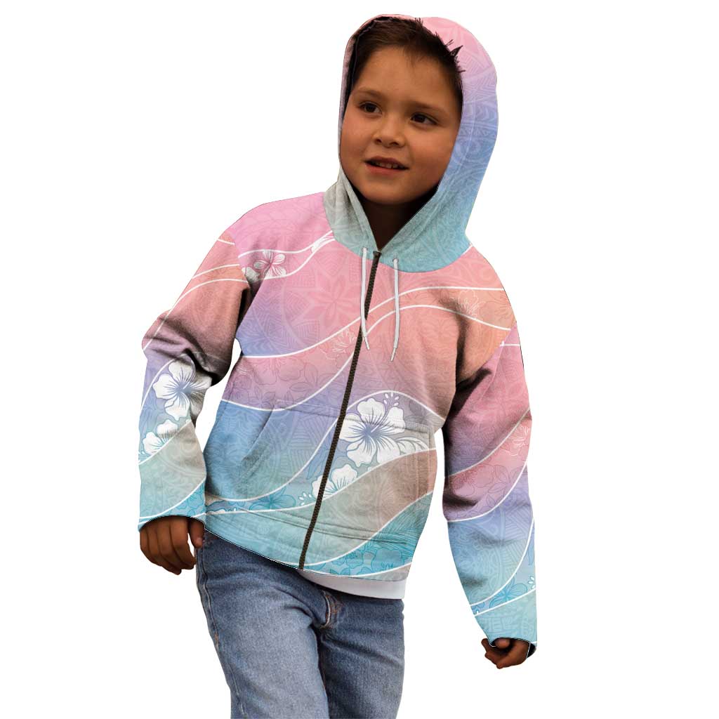 Aloha Hawaii Floral Tapa Kid Hoodie Patchwork Pastel Candy LT7 - Polynesian Pride