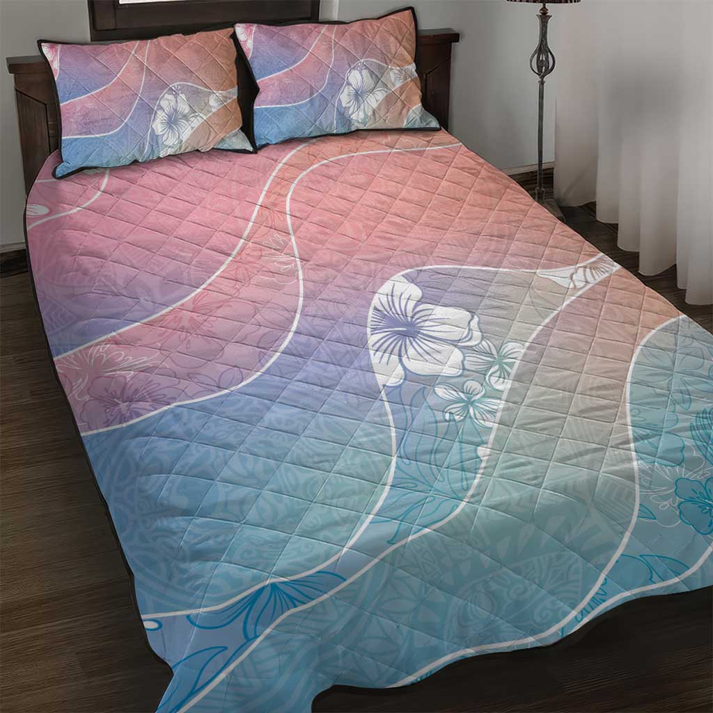 Aloha Hawaii Floral Tapa Quilt Bed Set Patchwork Pastel Candy LT7 Pastel - Polynesian Pride