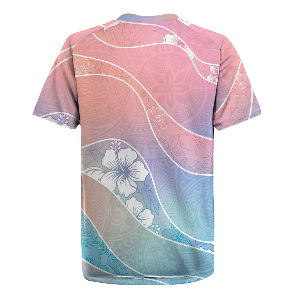 Aloha Hawaii Floral Tapa Rugby Jersey Patchwork Pastel Candy LT7 - Polynesian Pride
