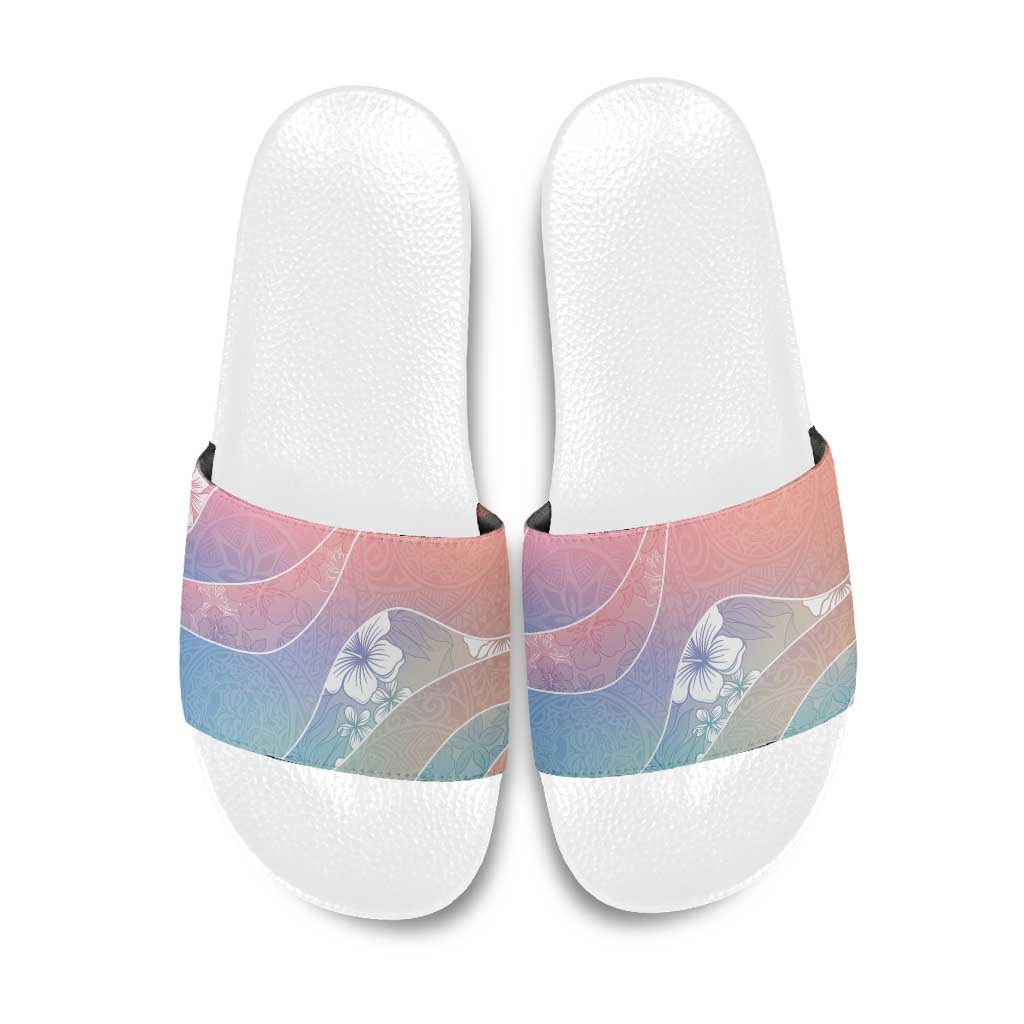 Aloha Hawaii Floral Tapa Slide Sandals Patchwork Pastel Candy LT7 Pastel - Polynesian Pride