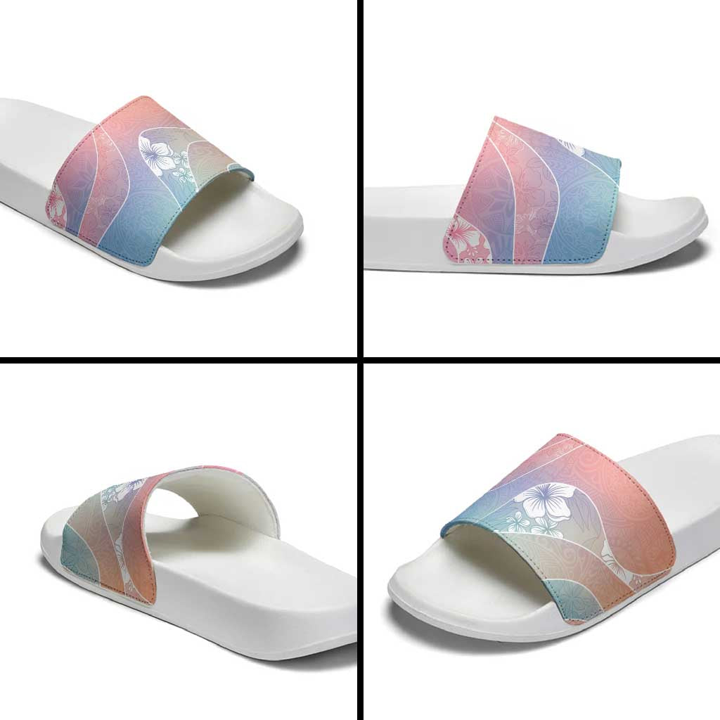 Aloha Hawaii Floral Tapa Slide Sandals Patchwork Pastel Candy LT7 - Polynesian Pride