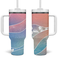Aloha Hawaii Floral Tapa Tumbler With Handle Patchwork Pastel Candy LT7 One Size: 40 oz Pastel - Polynesian Pride