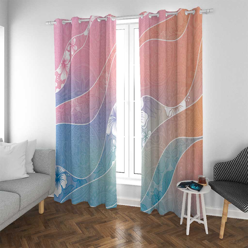 Aloha Hawaii Floral Tapa Window Curtain Patchwork Pastel Candy LT7 With Grommets Pastel - Polynesian Pride