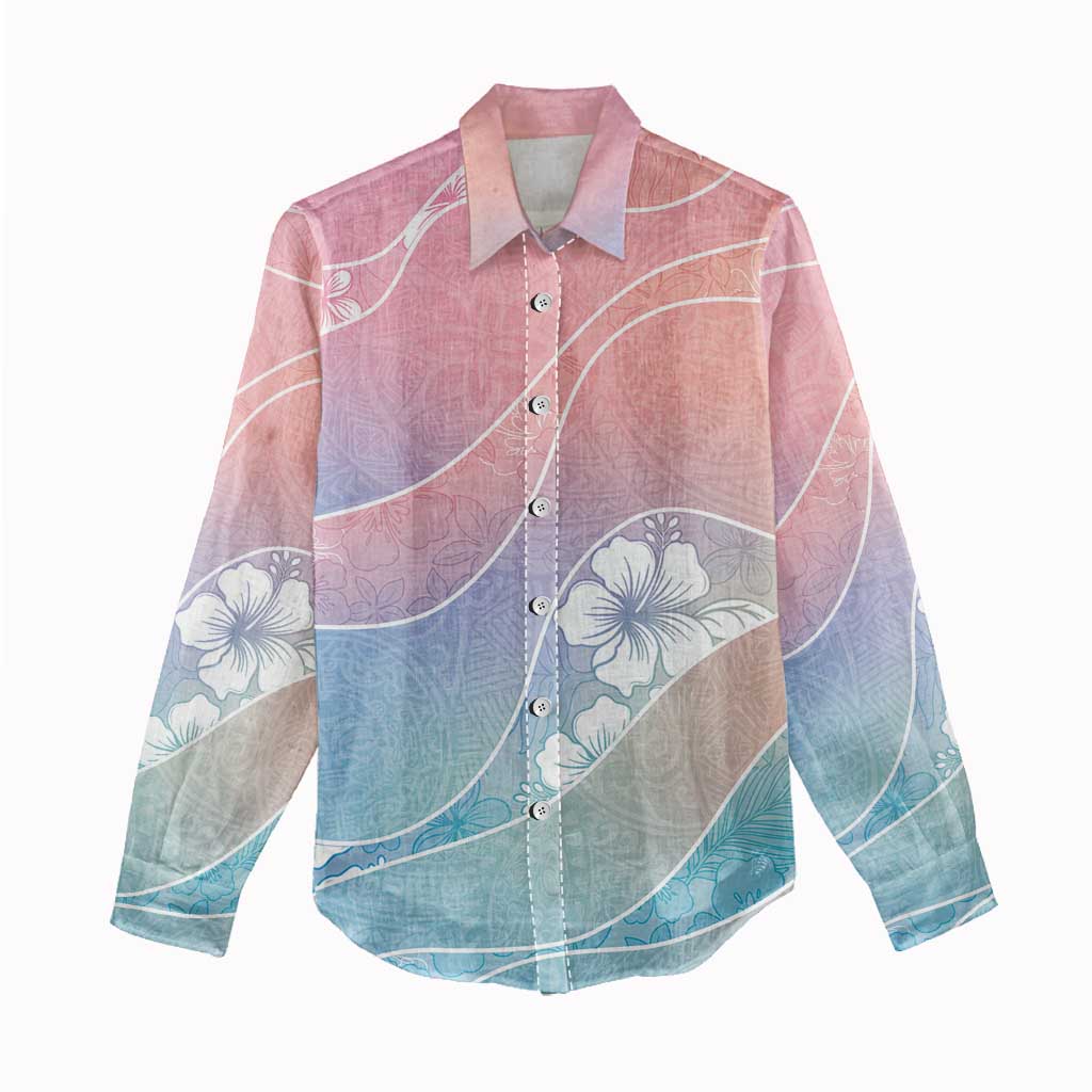Aloha Hawaii Floral Tapa Women Casual Shirt Patchwork Pastel Candy LT7 - Polynesian Pride