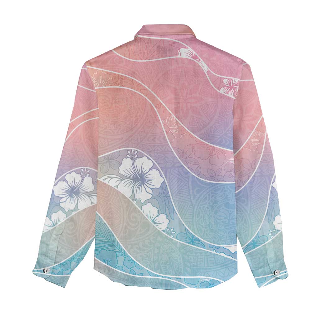Aloha Hawaii Floral Tapa Women Casual Shirt Patchwork Pastel Candy LT7 - Polynesian Pride