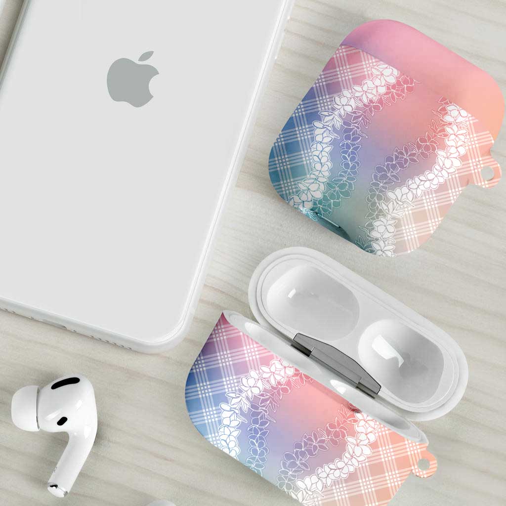 Hawaii Aloha Plumeria Lei Pastel Candy Palaka AirPods Case LT7 - Polynesian Pride