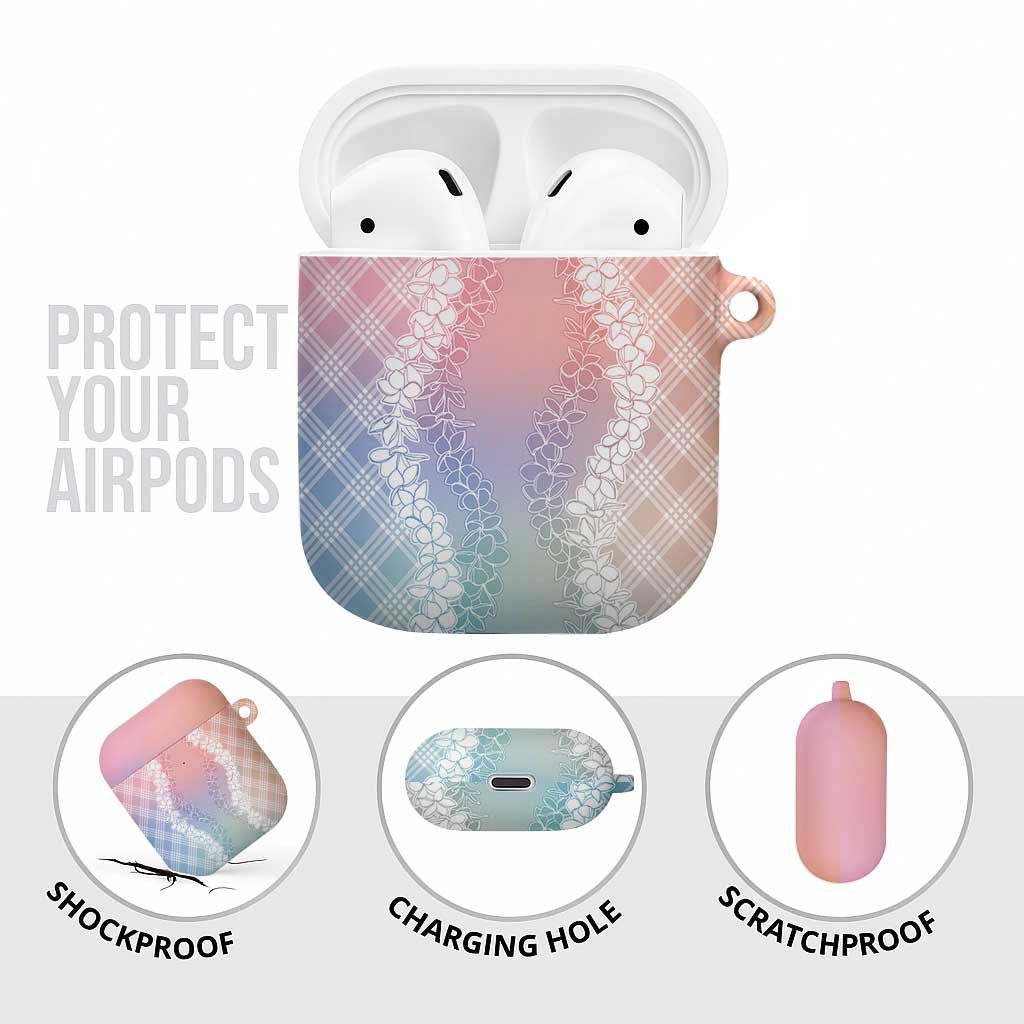 Hawaii Aloha Plumeria Lei Pastel Candy Palaka AirPods Case LT7 - Polynesian Pride