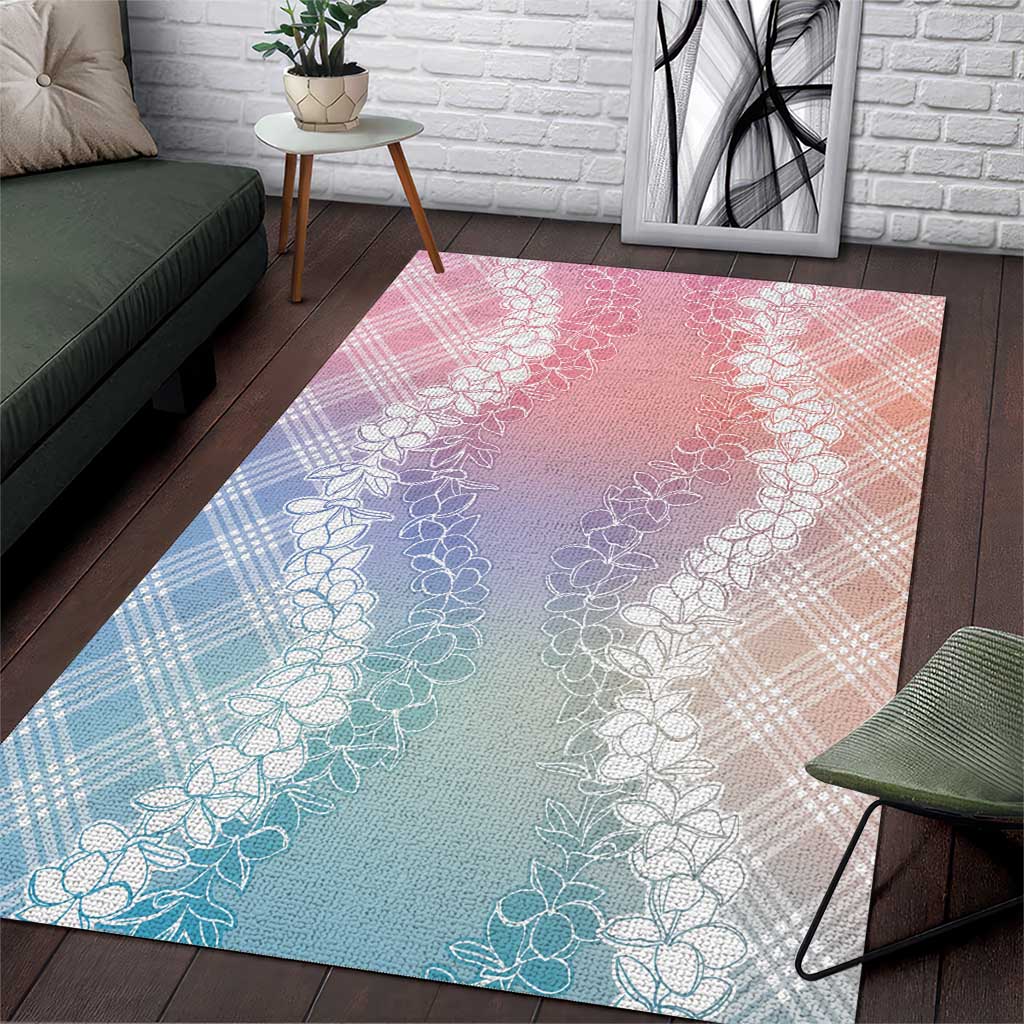 Hawaii Aloha Plumeria Lei Pastel Candy Palaka Area Rug LT7 Pastel - Polynesian Pride