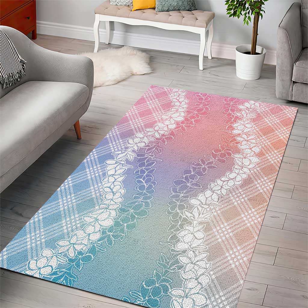 Hawaii Aloha Plumeria Lei Pastel Candy Palaka Area Rug LT7 - Polynesian Pride