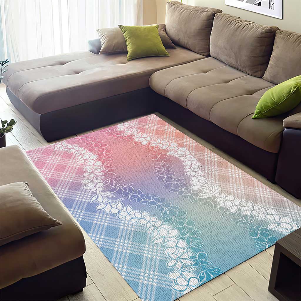 Hawaii Aloha Plumeria Lei Pastel Candy Palaka Area Rug LT7 - Polynesian Pride