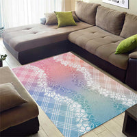 Hawaii Aloha Plumeria Lei Pastel Candy Palaka Area Rug LT7 - Polynesian Pride