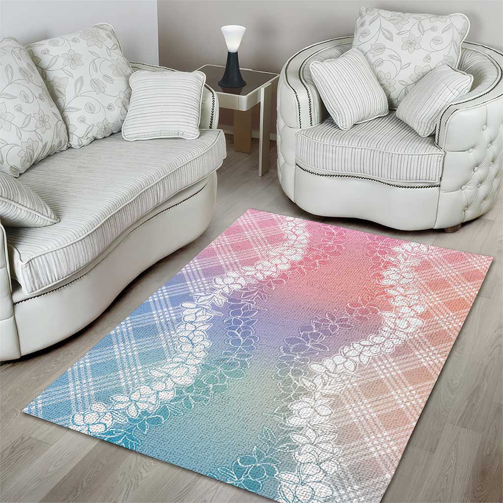 Hawaii Aloha Plumeria Lei Pastel Candy Palaka Area Rug LT7 - Polynesian Pride