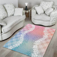 Hawaii Aloha Plumeria Lei Pastel Candy Palaka Area Rug LT7 - Polynesian Pride