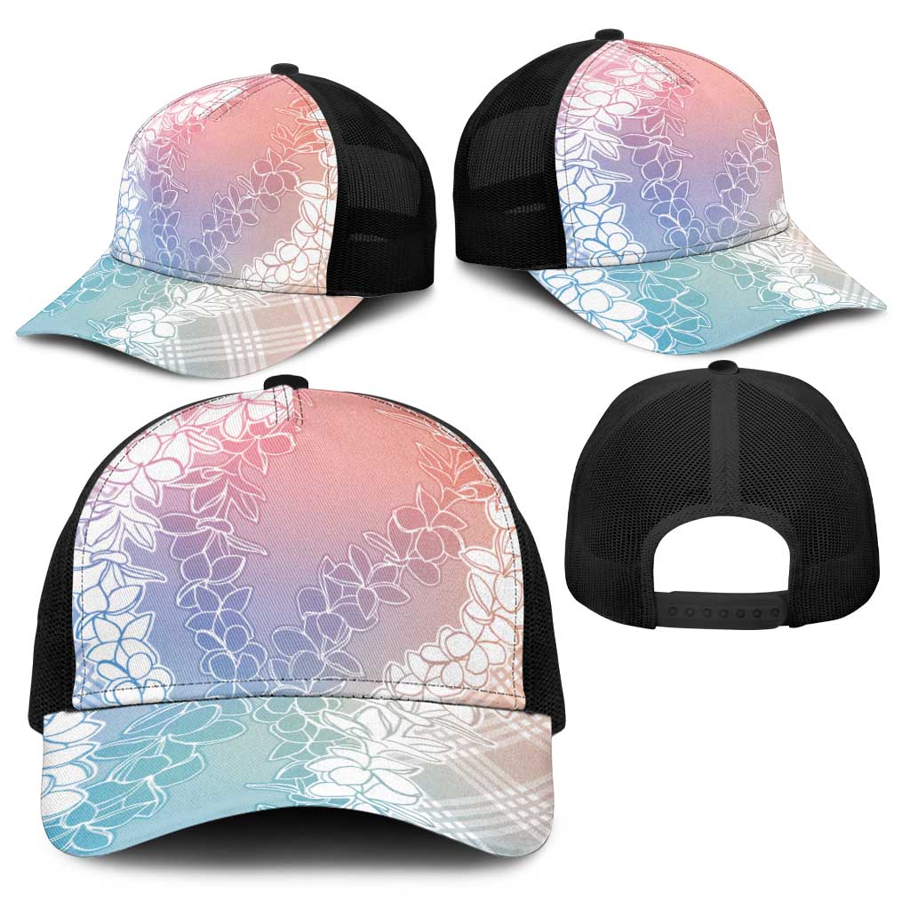 Hawaii Aloha Plumeria Lei Pastel Candy Palaka Baseball Net Cap LT7 - Polynesian Pride
