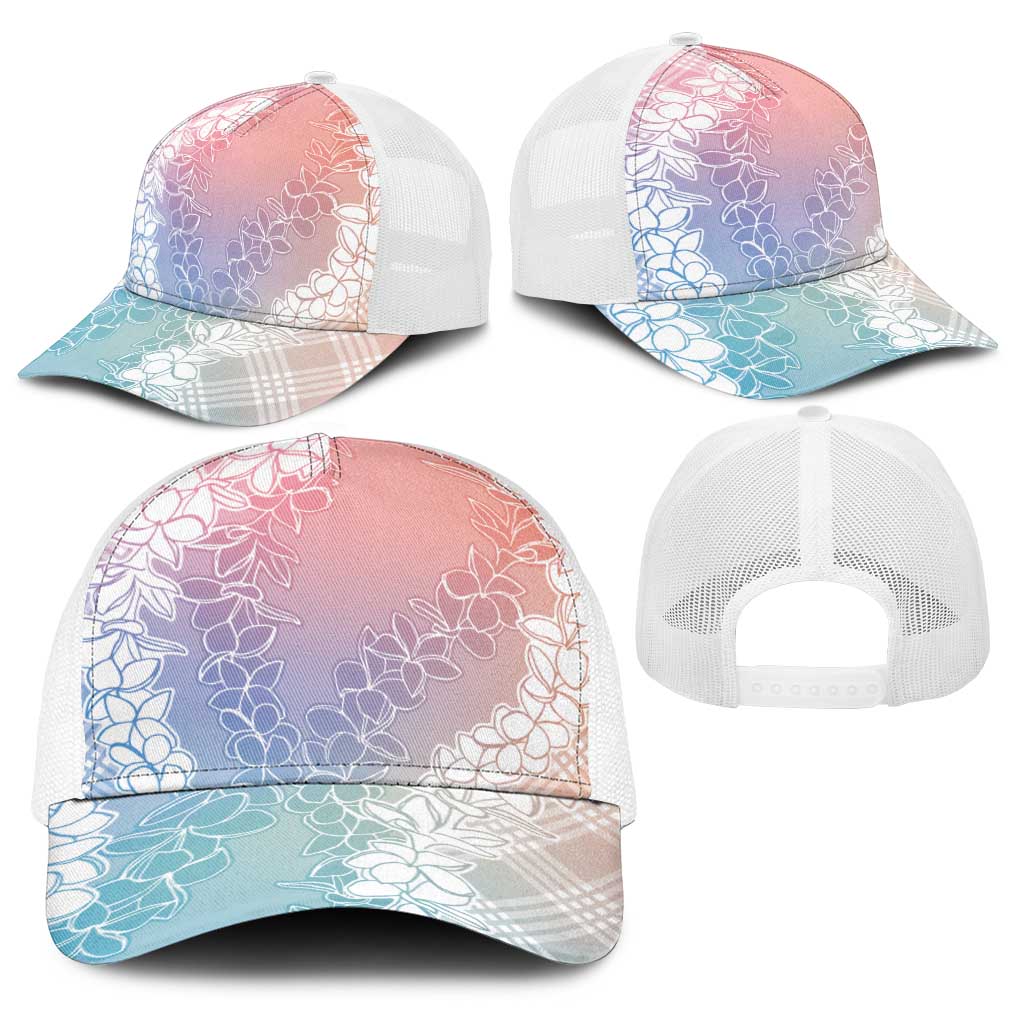 Hawaii Aloha Plumeria Lei Pastel Candy Palaka Baseball Net Cap LT7 - Polynesian Pride