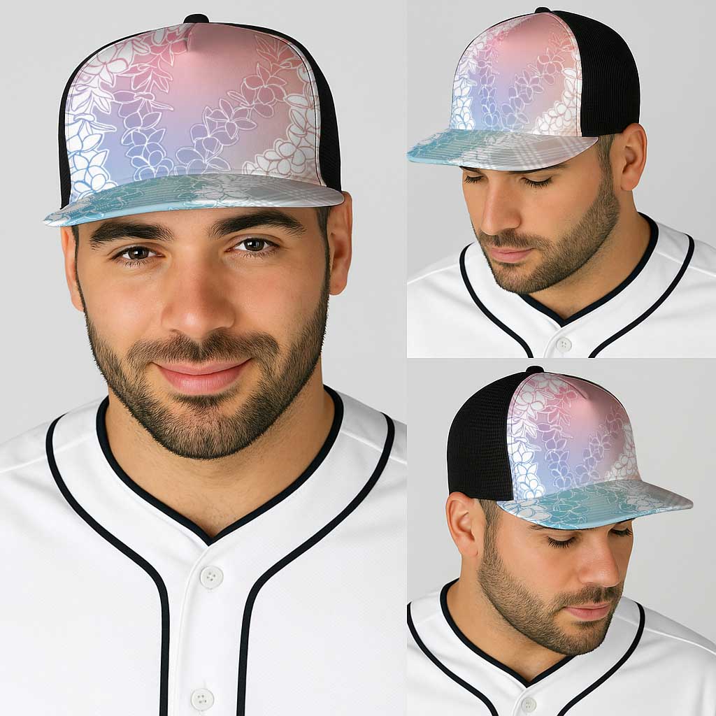 Hawaii Aloha Plumeria Lei Pastel Candy Palaka Baseball Net Cap LT7 - Polynesian Pride