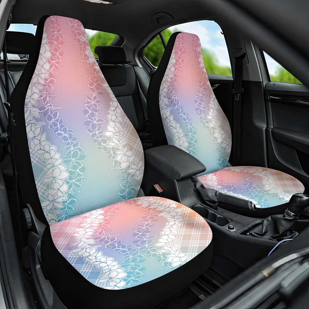 Hawaii Aloha Plumeria Lei Pastel Candy Palaka Car Seat Cover LT7 One Size Pastel - Polynesian Pride