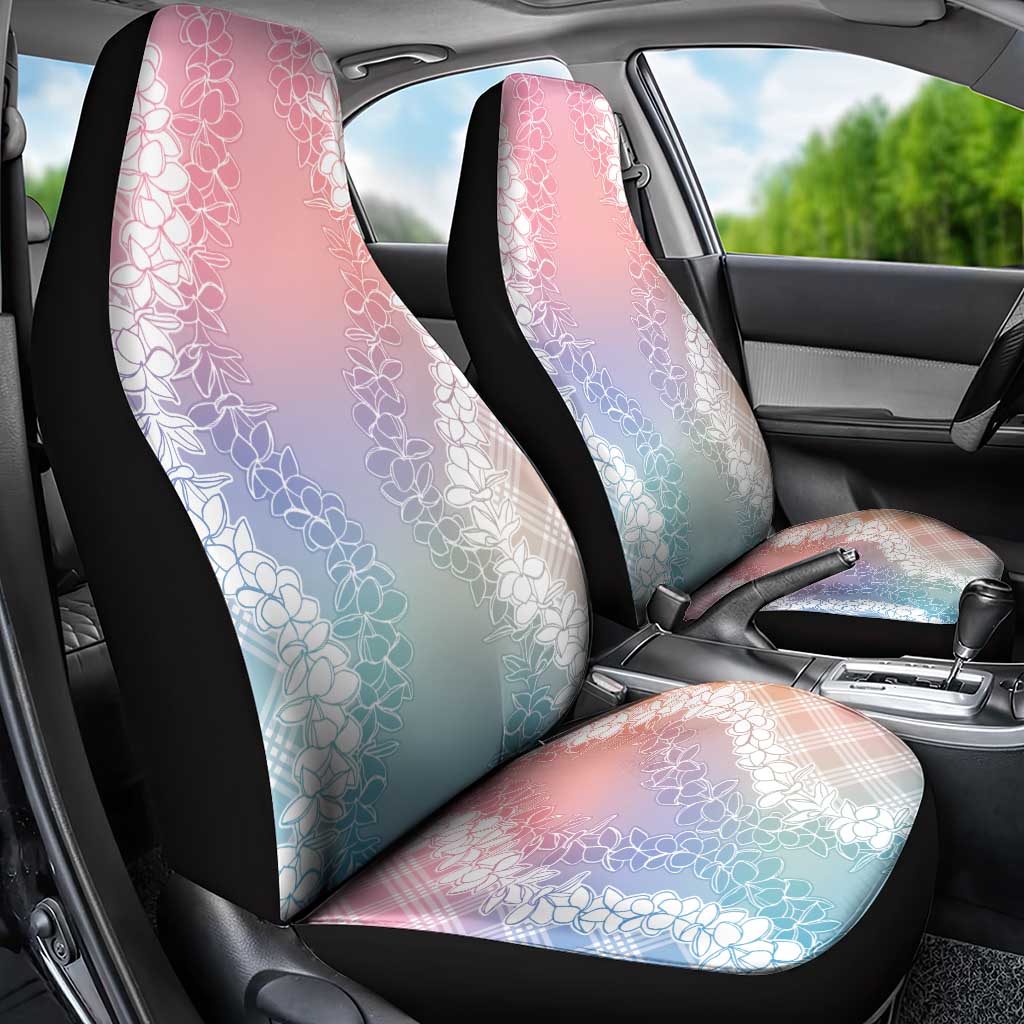 Hawaii Aloha Plumeria Lei Pastel Candy Palaka Car Seat Cover LT7 - Polynesian Pride