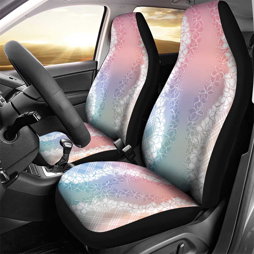 Hawaii Aloha Plumeria Lei Pastel Candy Palaka Car Seat Cover LT7 - Polynesian Pride