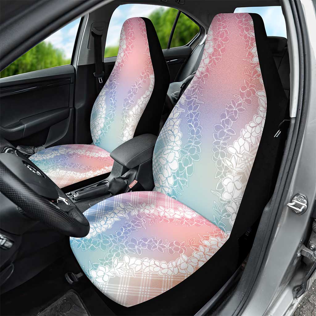 Hawaii Aloha Plumeria Lei Pastel Candy Palaka Car Seat Cover LT7 - Polynesian Pride
