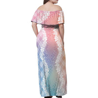 Hawaii Aloha Plumeria Lei Pastel Candy Palaka Family Matching Off Shoulder Maxi Dress and Hawaiian Shirt LT7 - Polynesian Pride