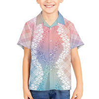 Hawaii Aloha Plumeria Lei Pastel Candy Palaka Hawaiian Shirt LT7 - Polynesian Pride
