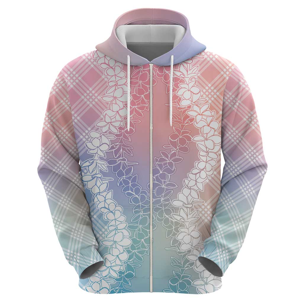 Hawaii Aloha Plumeria Lei Pastel Candy Palaka Hoodie LT7 - Polynesian Pride