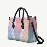 Hawaii Aloha Plumeria Lei Pastel Candy Palaka Leather Bag - Tote Bag LT7 Pastel - Polynesian Pride