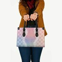Hawaii Aloha Plumeria Lei Pastel Candy Palaka Leather Bag - Tote Bag LT7 - Polynesian Pride
