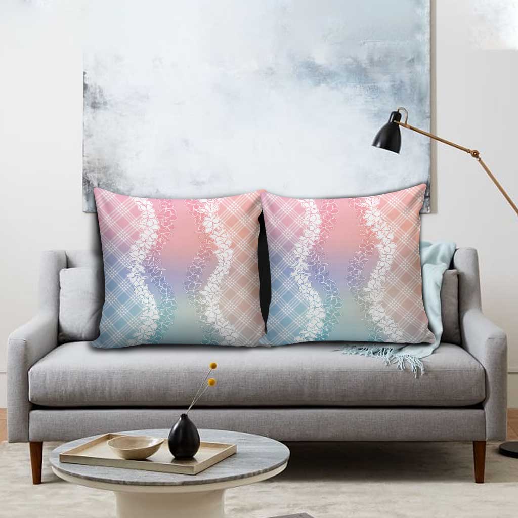 Hawaii Aloha Plumeria Lei Pastel Candy Palaka Pillow Cover LT7 - Polynesian Pride