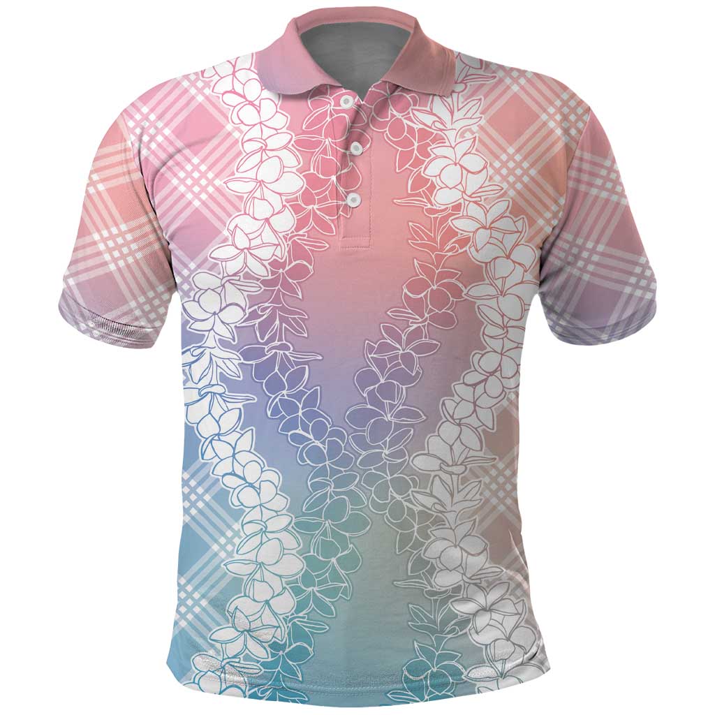 Hawaii Aloha Plumeria Lei Pastel Candy Palaka Polo Shirt LT7 Pastel - Polynesian Pride