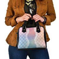 Hawaii Aloha Plumeria Lei Pastel Candy Palaka Shoulder Handbag - Polynesian Pride